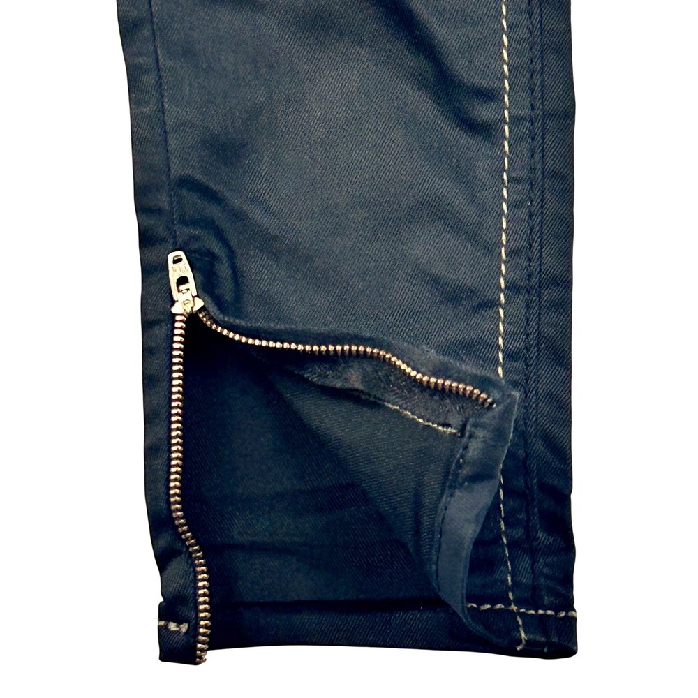 MEK Denim Bulgan Cigarette Jeans Womens 27/29 Slim Black Coated Low Rise Y2K - Picture 5 of 14